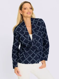 Blazer à motif structuré avec col à revers et poches