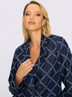 Blazer à motif structuré avec col à revers et poches