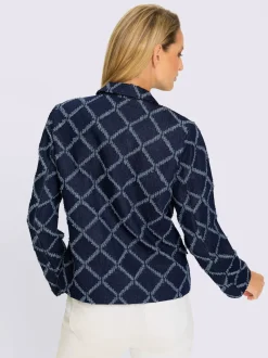 Blazer à motif structuré avec col à revers et poches