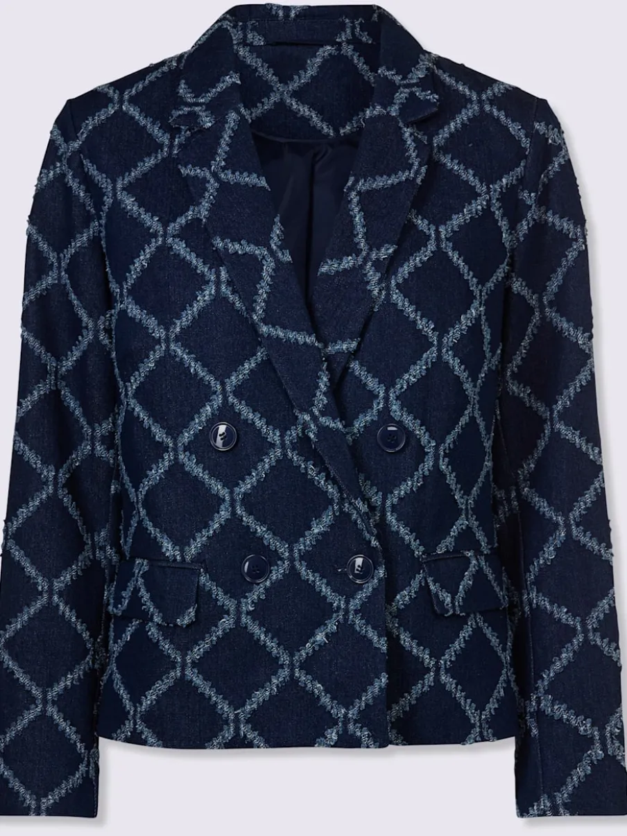 Blazer à motif structuré avec col à revers et poches