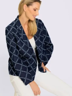 Blazer à motif structuré avec col à revers et poches