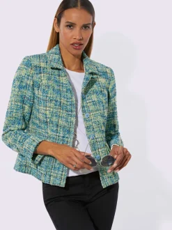 Blazers bouclés avec col chemise et manches longues.