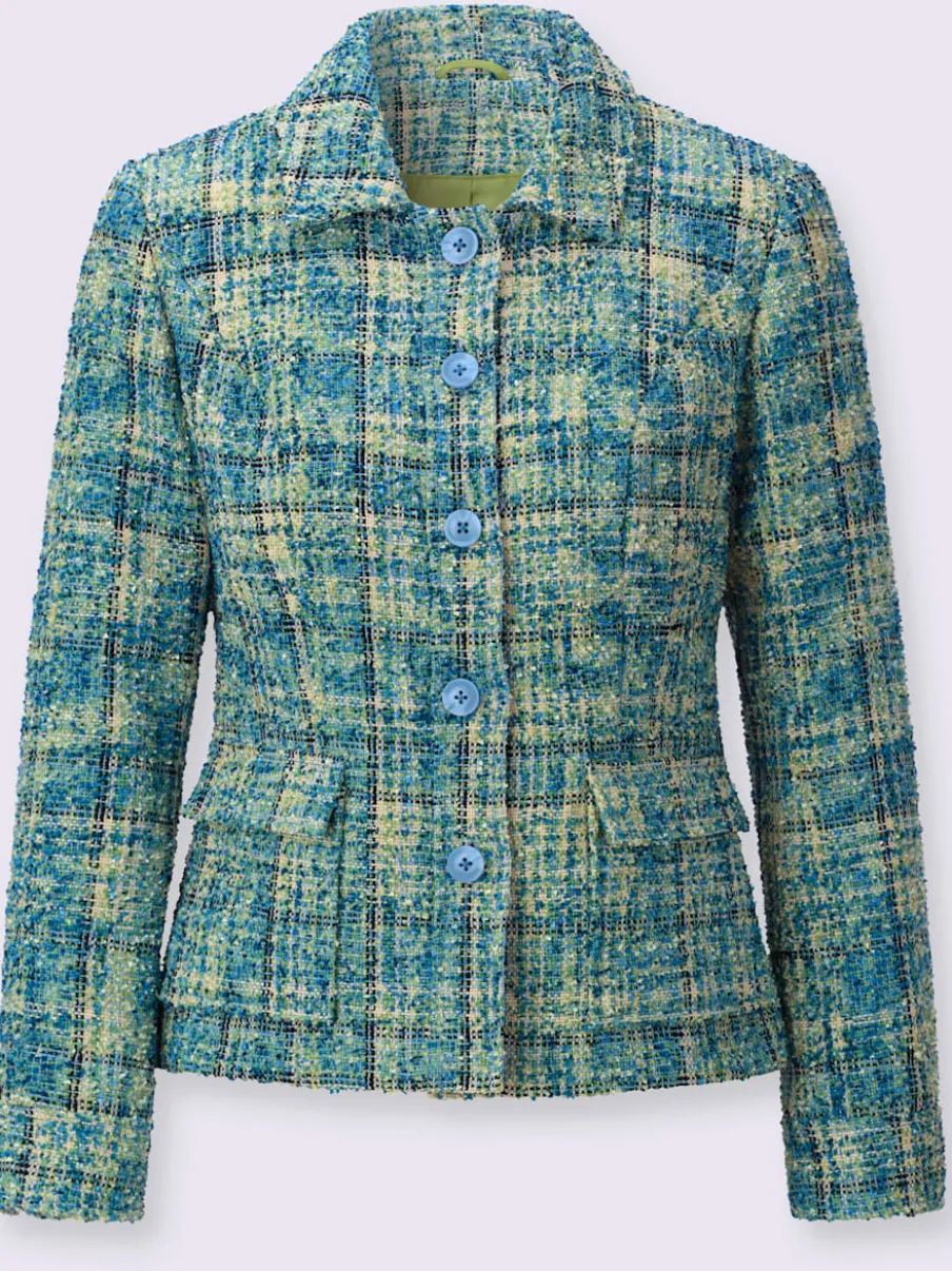 Blazers bouclés avec col chemise et manches longues.