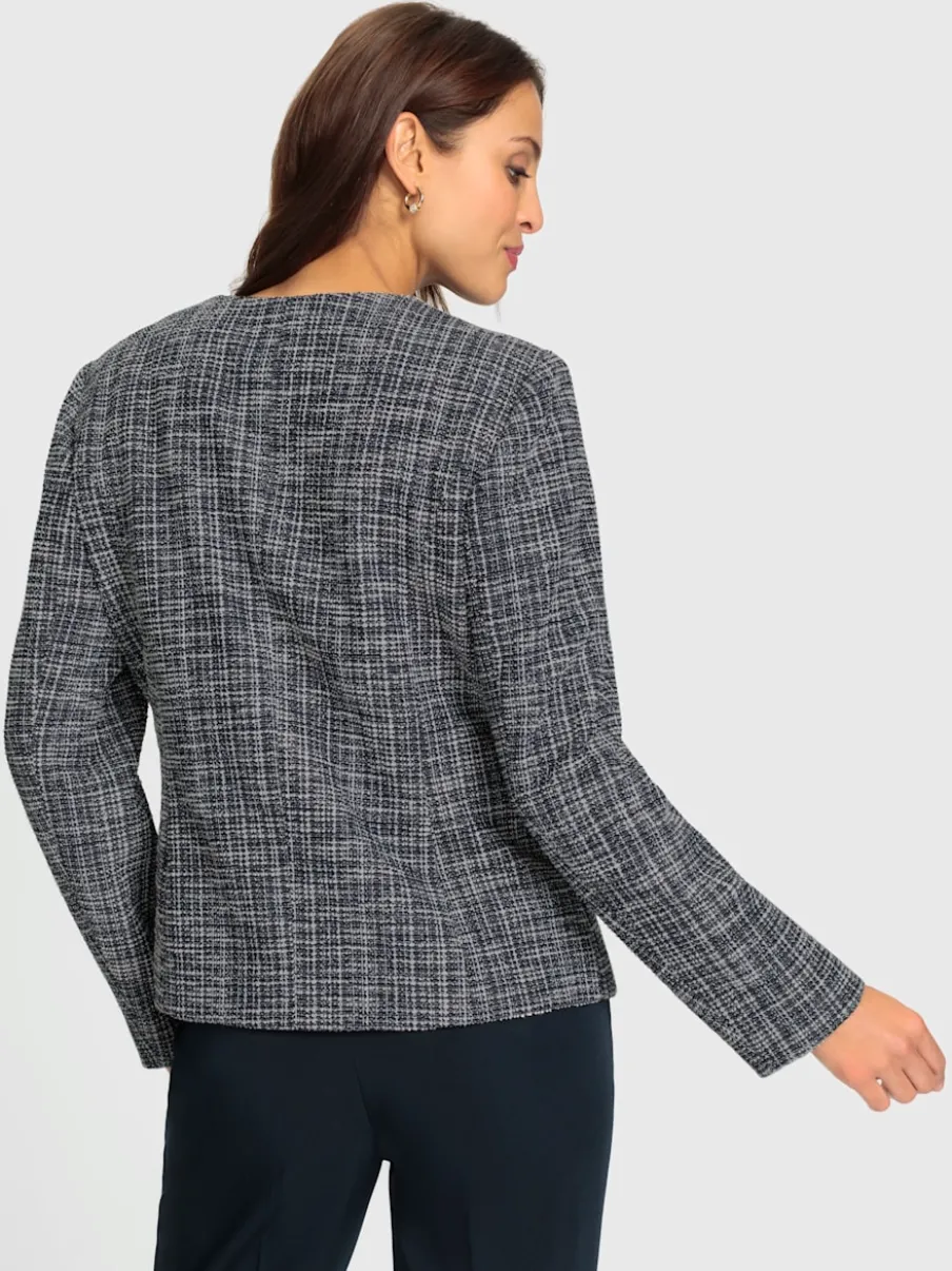 Blazers bouclés avec col rond et fermeture à crochet