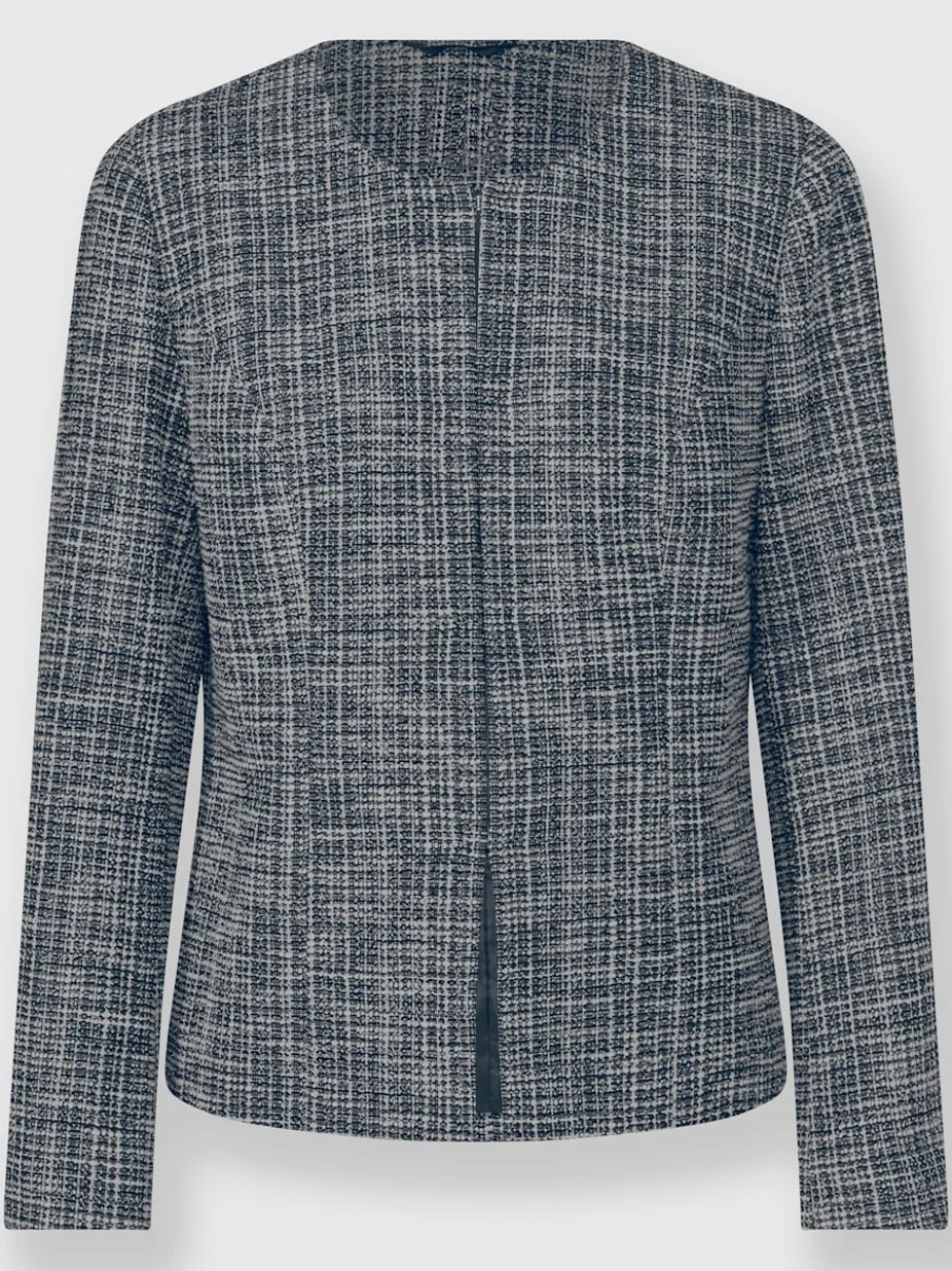 Blazers bouclés avec col rond et fermeture à crochet