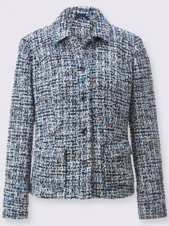 Blazers bouclés coton avec col chemise et poches
