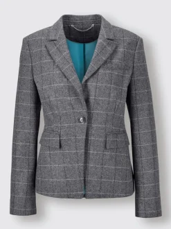 Blazers à carreaux avec col à revers et poches