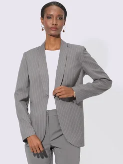 Blazers classiques avec rayures et col châle arrondi