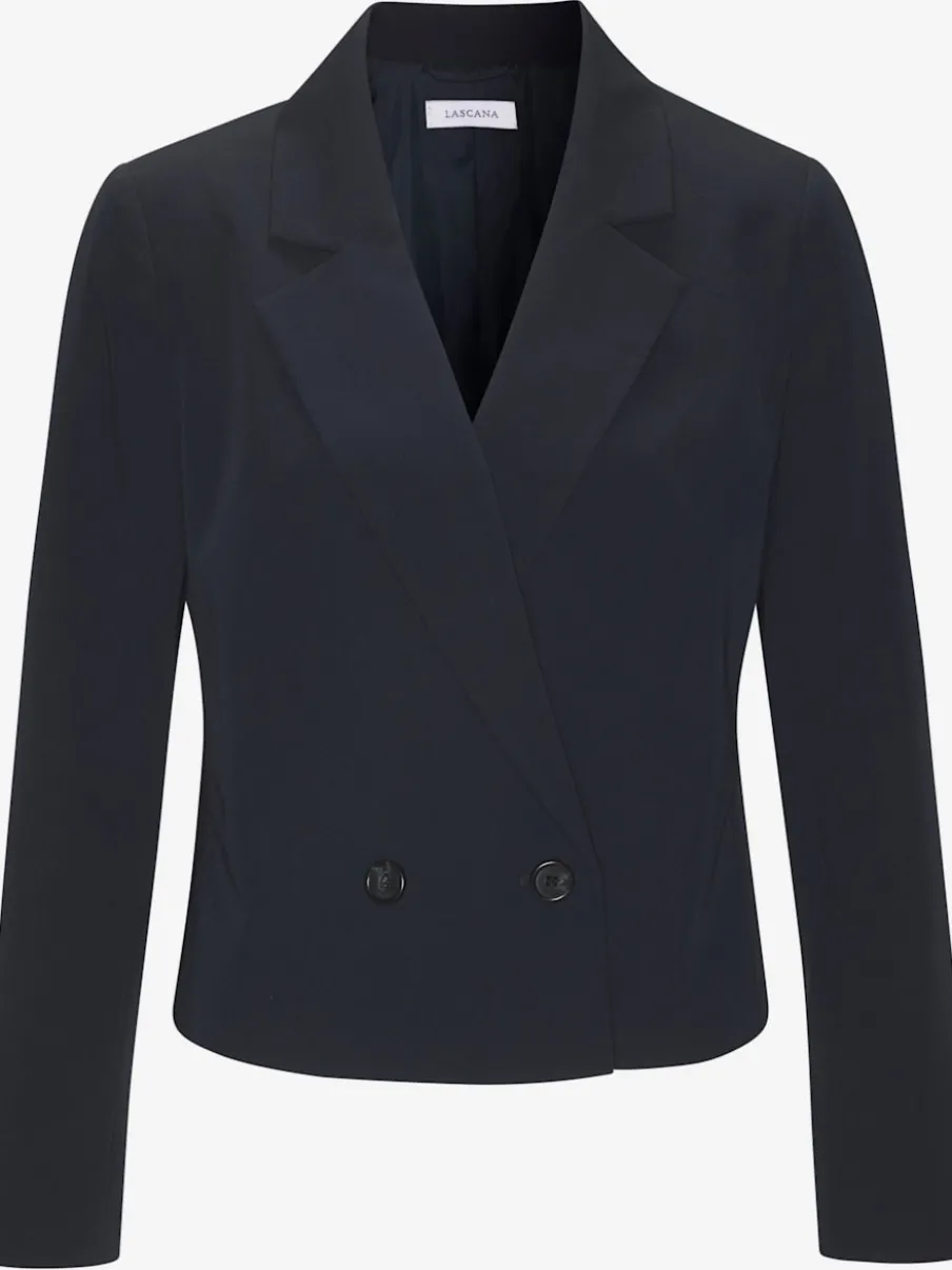 Blazers courts pour femmes avec col à revers et manches longues