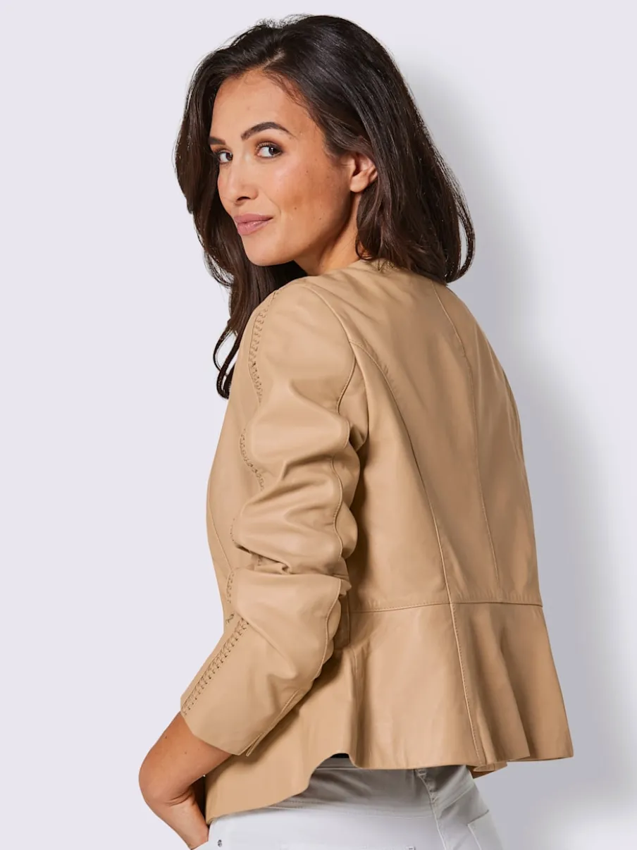 Blazers en cuir d'agneau avec finitions soignées raffinées