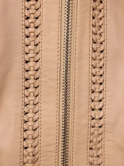 Blazers en cuir d'agneau avec finitions soignées raffinées