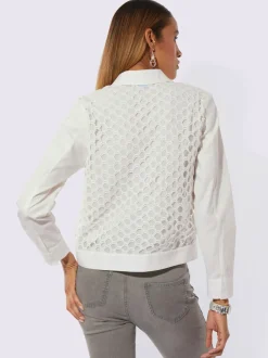 Blazers en dentelle transparent avec manches longues raffinées