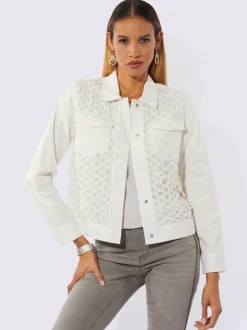 Blazers en dentelle transparent avec manches longues raffinées