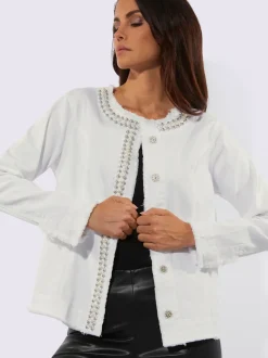 Blazers en jean avec détails décoratifs et franges