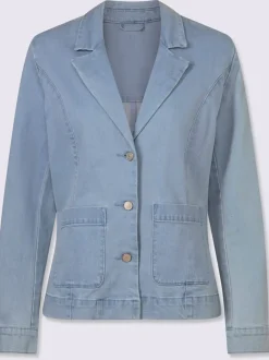 Blazers en jean avec poches et manches longues
