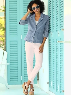 Blazers en jean avec poches et manches longues