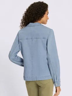 Blazers en jean avec poches et manches longues