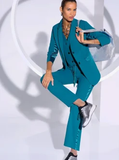 Blazers en jersey ajustés à col original et manches longues