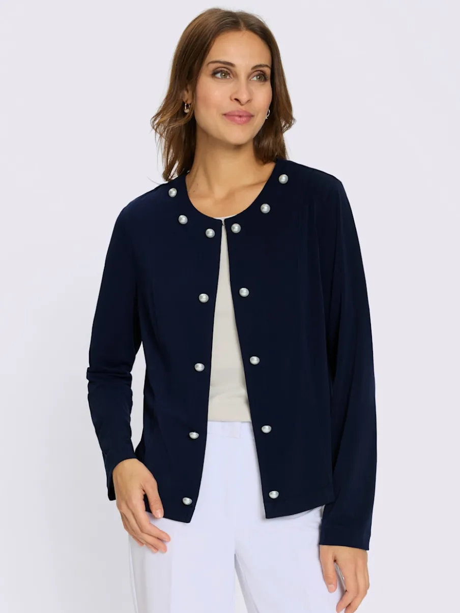 Blazers en jersey avec col rond et détails perlés