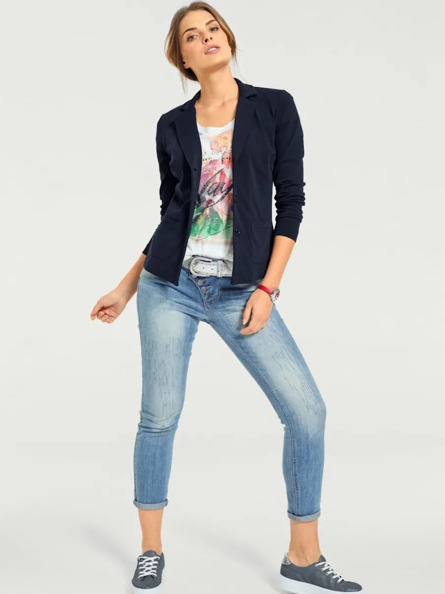 Blazers en jersey manches longues avec patte de boutonnage
