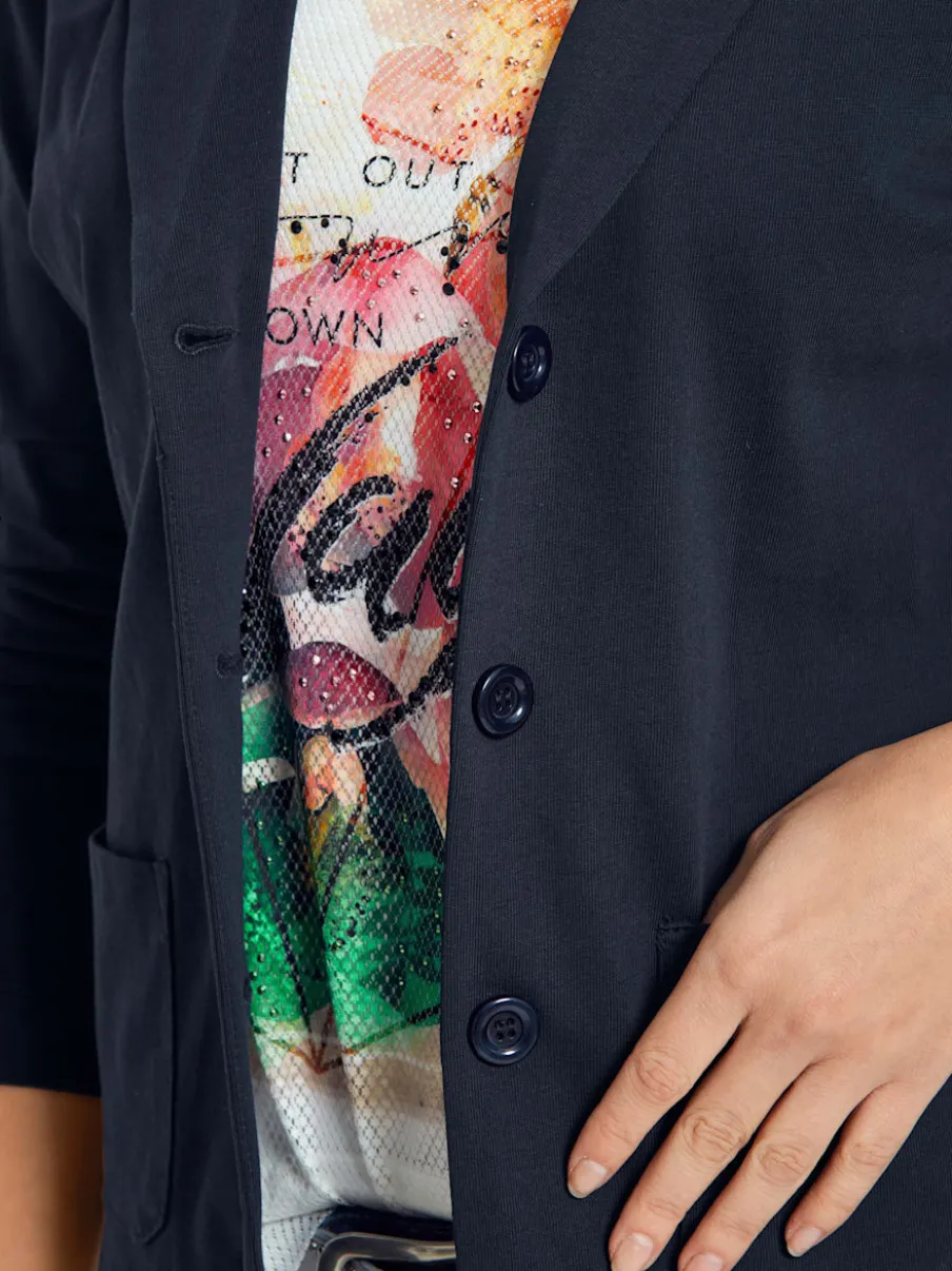 Blazers en jersey manches longues avec patte de boutonnage