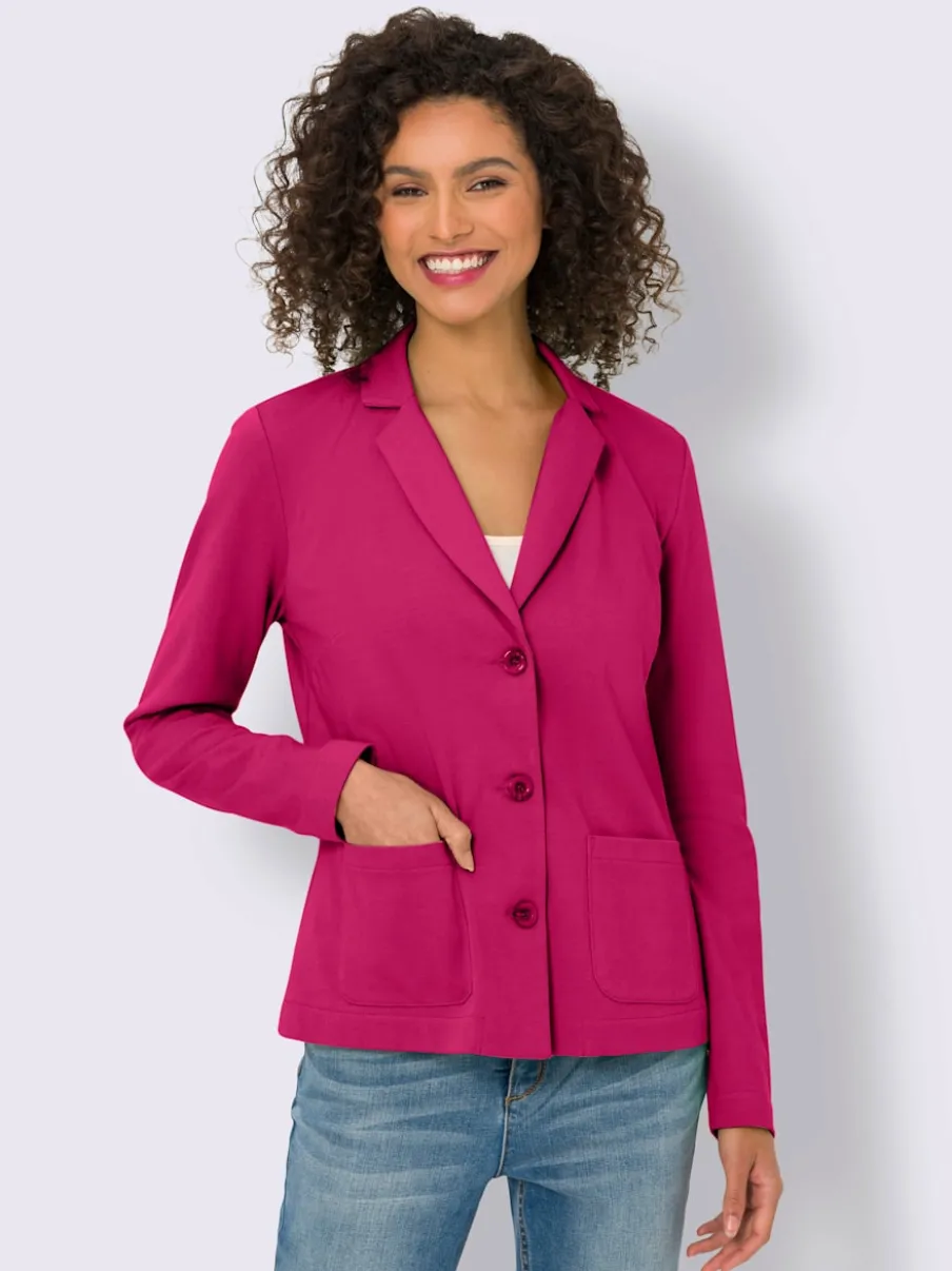 Blazers en jersey manches longues avec patte de boutonnage