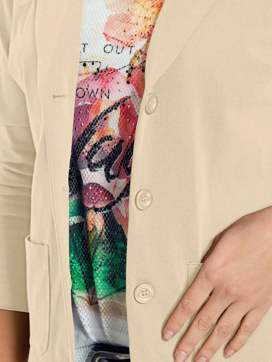 Blazers en jersey manches longues avec patte de boutonnage
