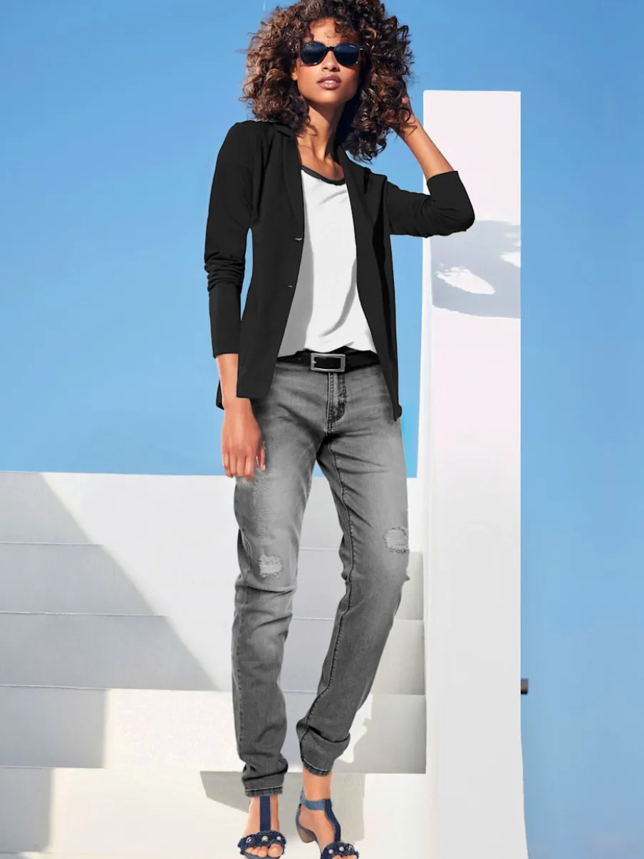Blazers en jersey manches longues avec patte de boutonnage