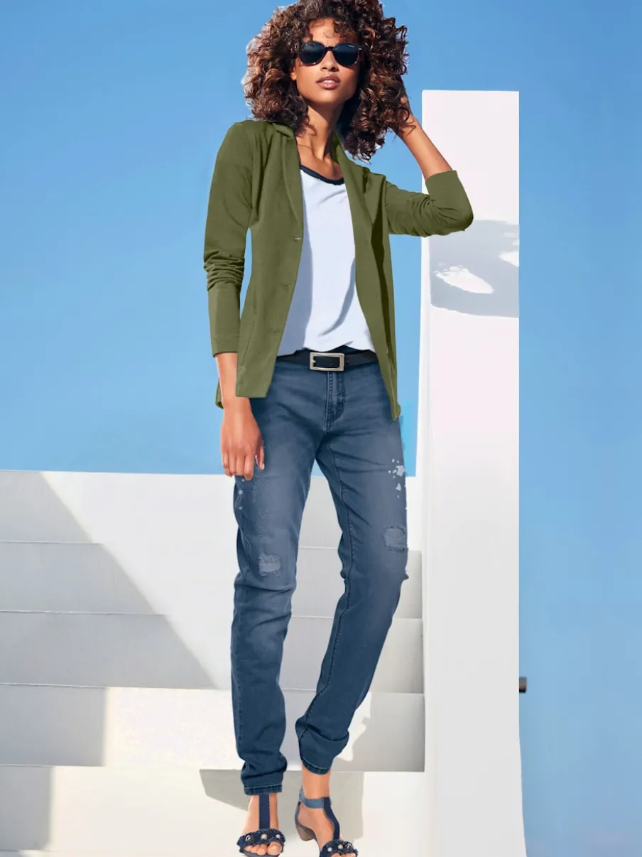 Blazers en jersey manches longues avec patte de boutonnage