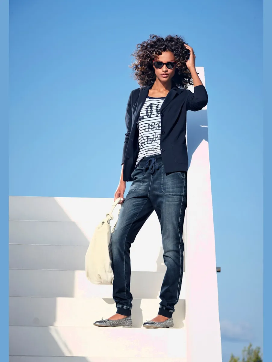 Blazers en jersey manches longues avec patte de boutonnage