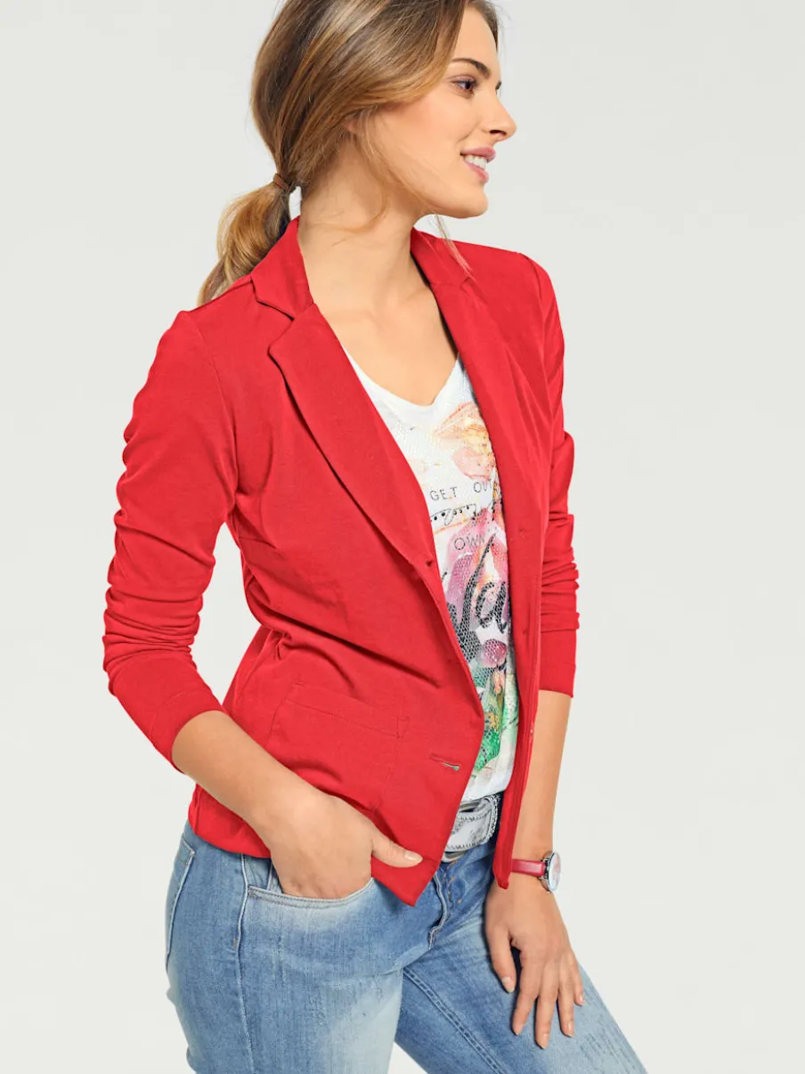 Blazers en jersey manches longues avec patte de boutonnage