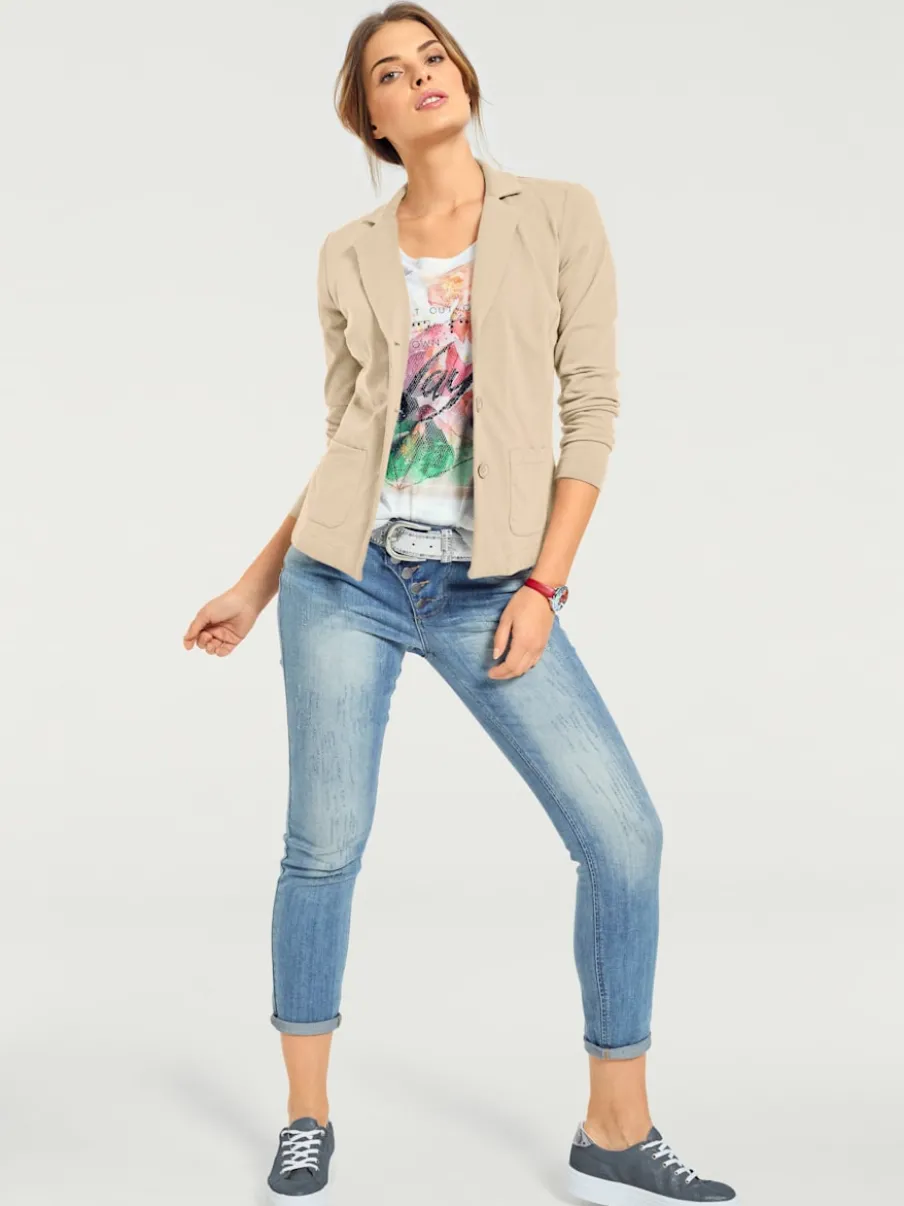 Blazers en jersey manches longues avec patte de boutonnage