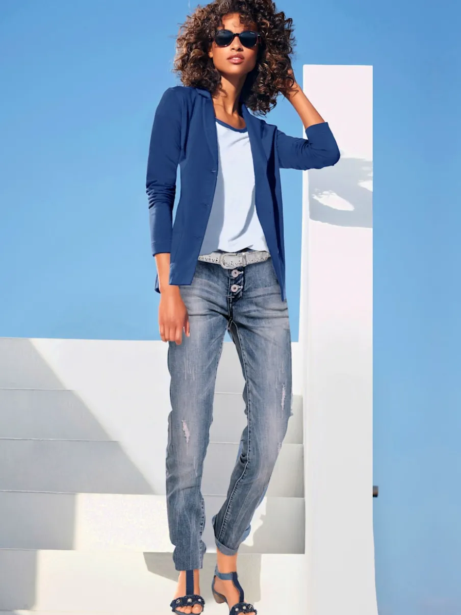 Blazers en jersey manches longues avec patte de boutonnage