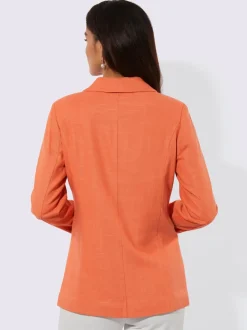 Blazers en lin avec col châle et manches longues