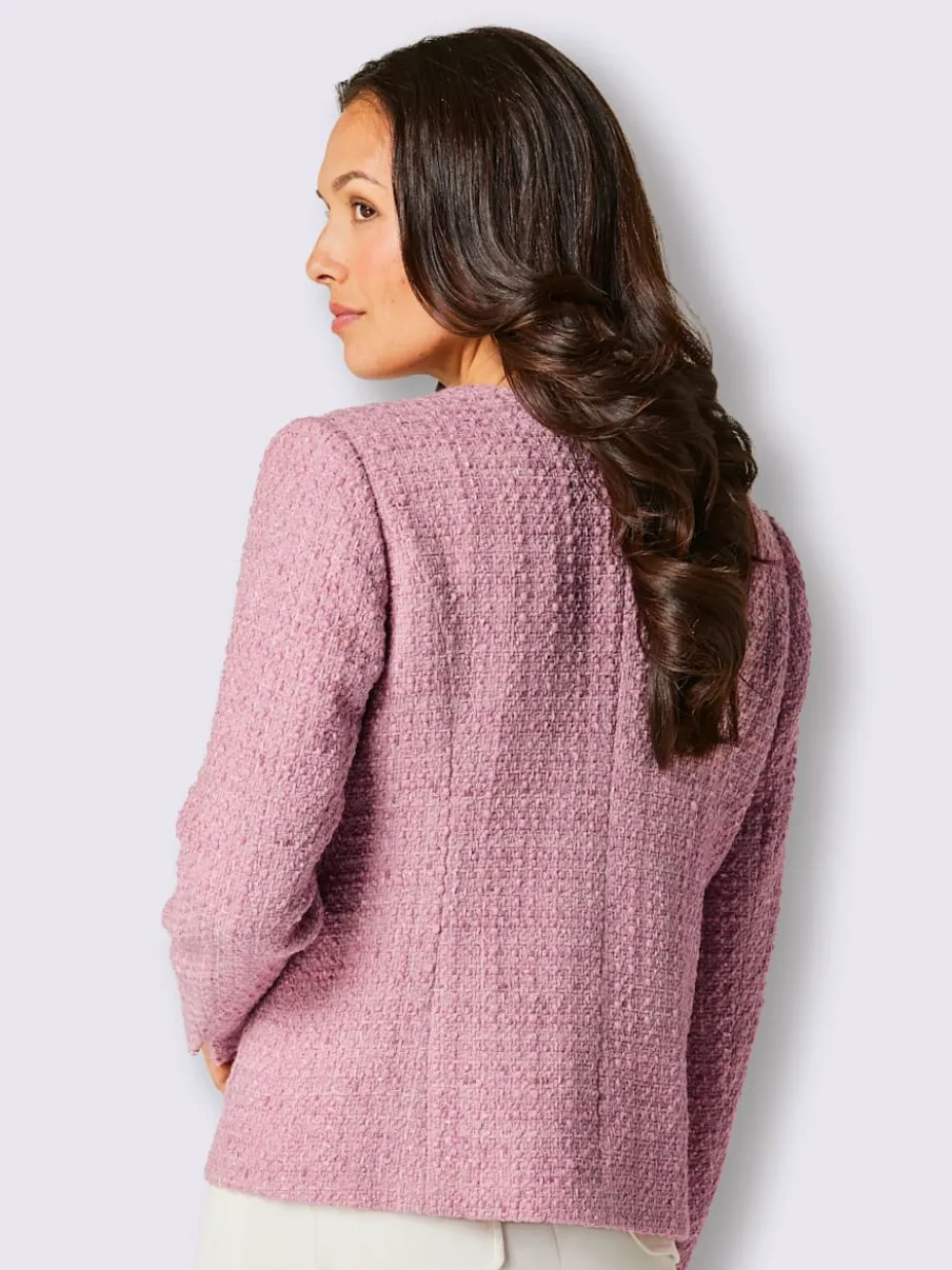 Blazers en mélange de laine avec boutons dorés estampés