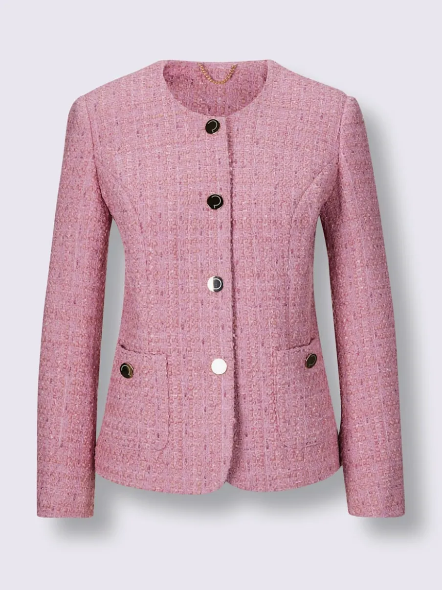 Blazers en mélange de laine avec boutons dorés estampés