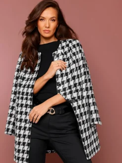 Blazers en mélange de laine à motif pied-de-poule