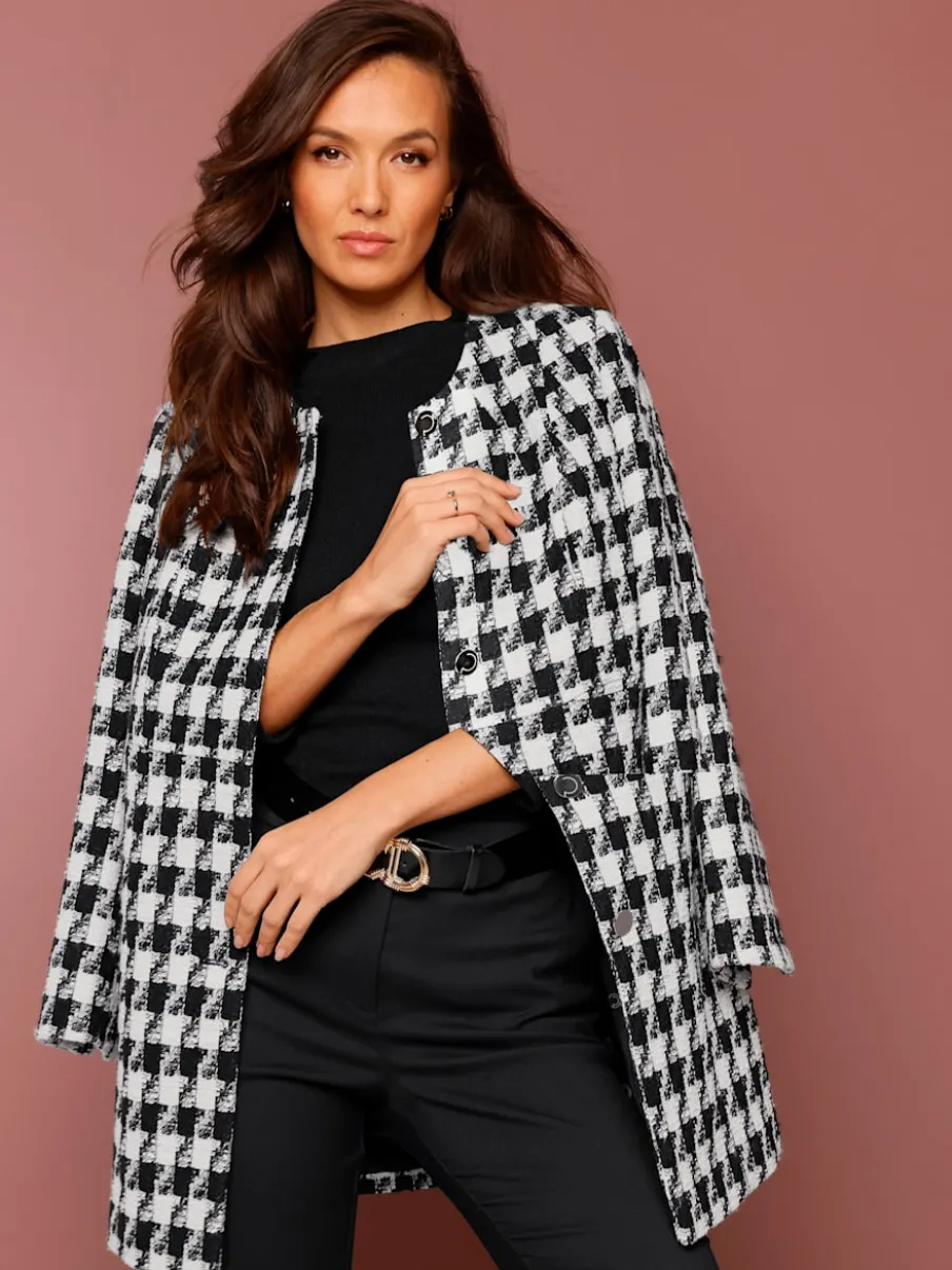Blazers en mélange de laine à motif pied-de-poule