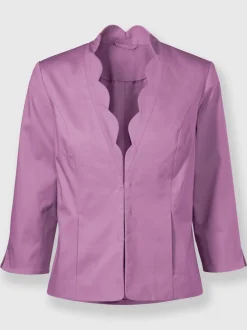 Blazers féminins à manches 3/4 avec poches cousues