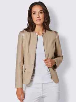 Blazers légers à col montant avec empiècements satinés