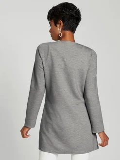 Blazers longs en jersey extensible avec poches décoratives
