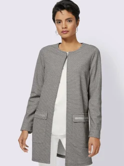 Blazers longs en jersey extensible avec poches décoratives