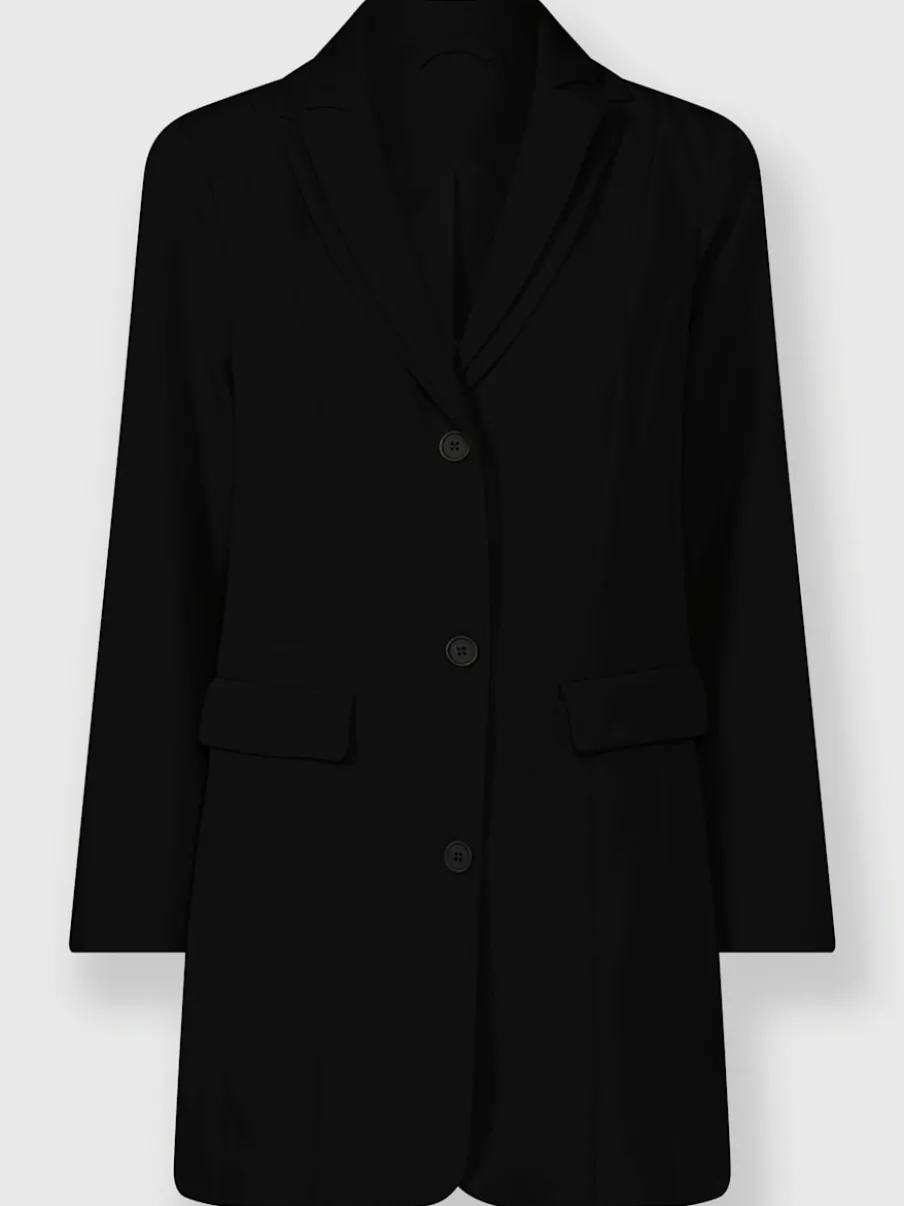 Blazers longs à une rangée de boutons et poches