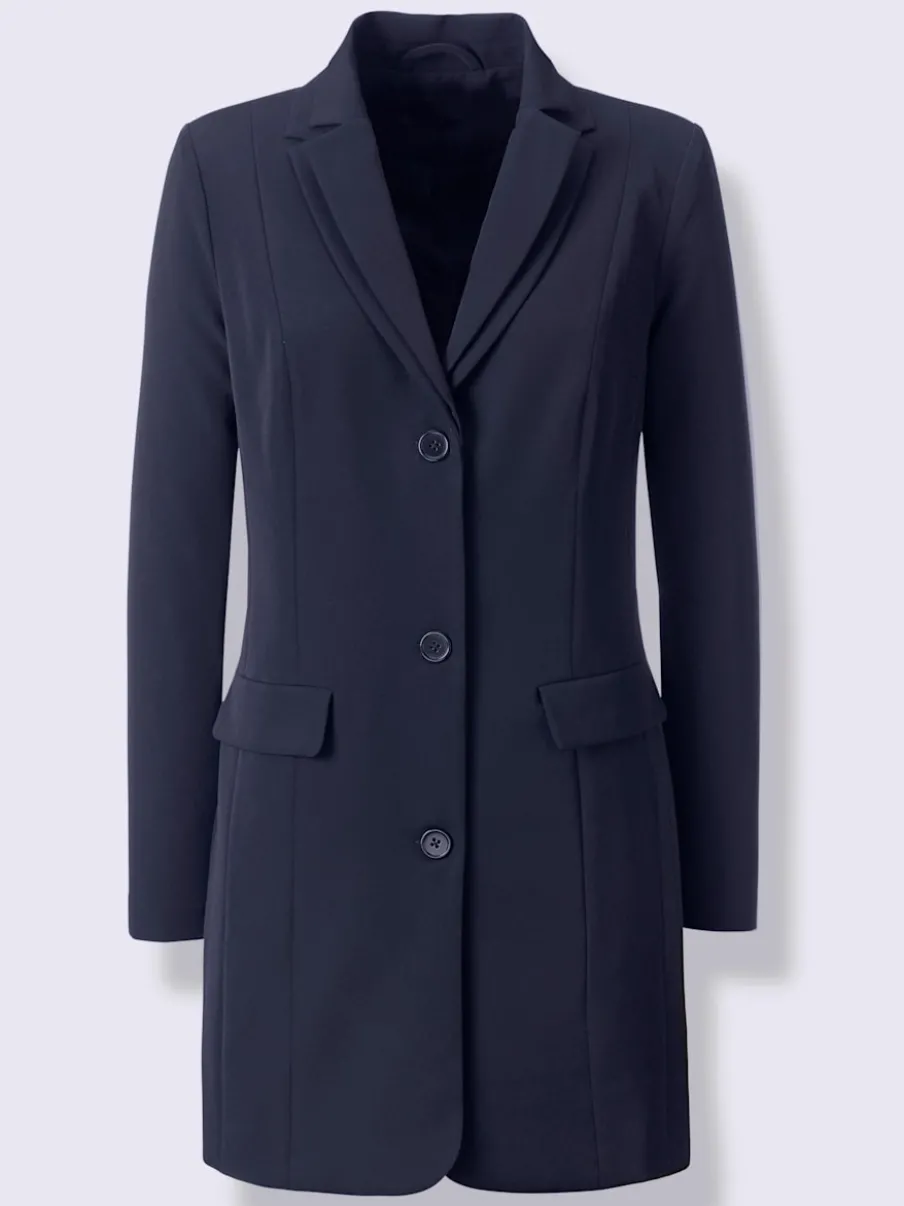 Blazers longs à une rangée de boutons et poches