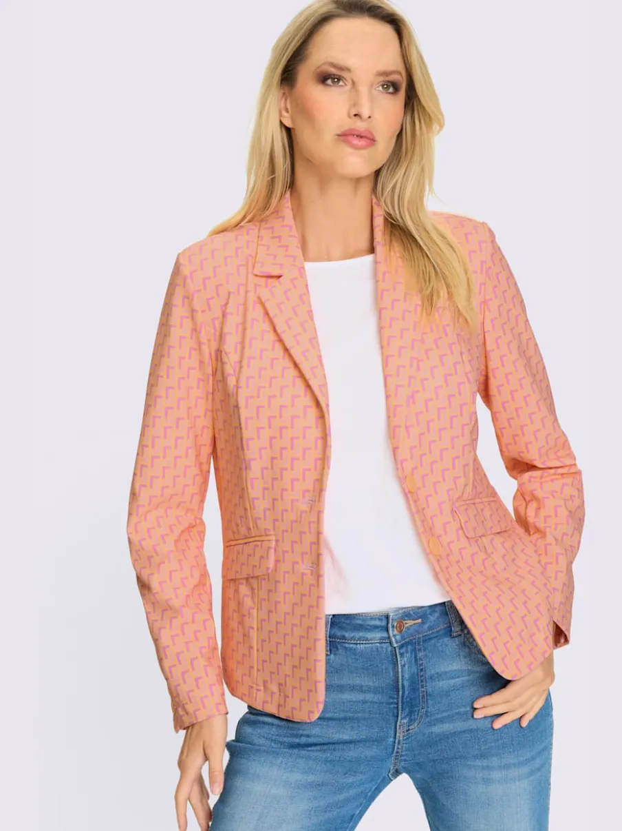 Blazers à motifs avec col à revers et poches