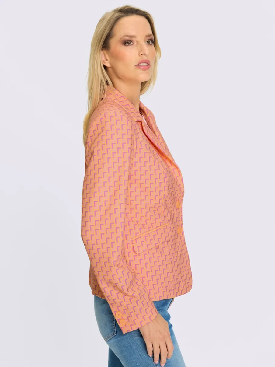Blazers à motifs avec col à revers et poches