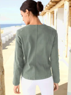 Blazers robustes avec col rond et glissières fantaisie