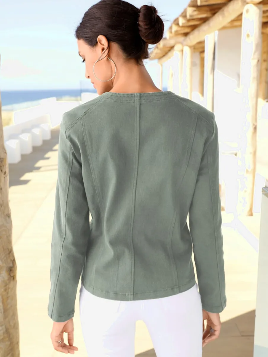 Blazers robustes avec col rond et glissières fantaisie