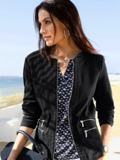 Blazers robustes avec col rond et glissières fantaisie