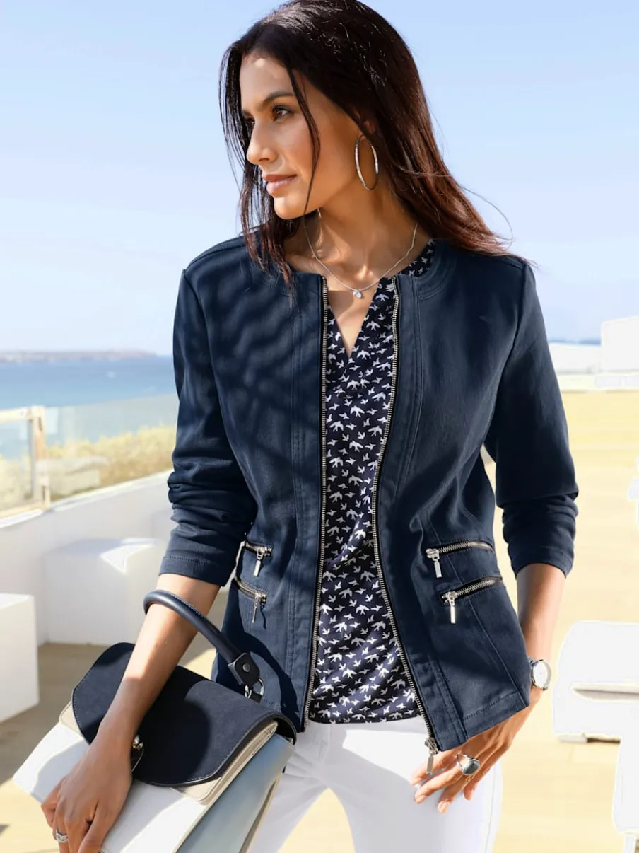 Blazers robustes avec col rond et glissières fantaisie